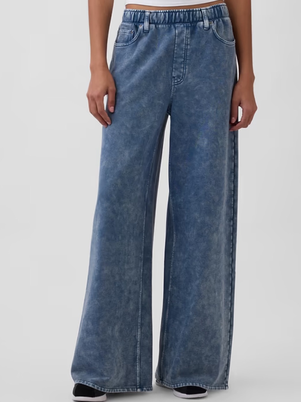 Gap Heavyweight Easy Baggy Sweatpant Soft Cornflower Blue Denim Wash Size XL
